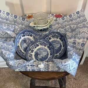 Blue and White Dinnerware Set with Gift Box